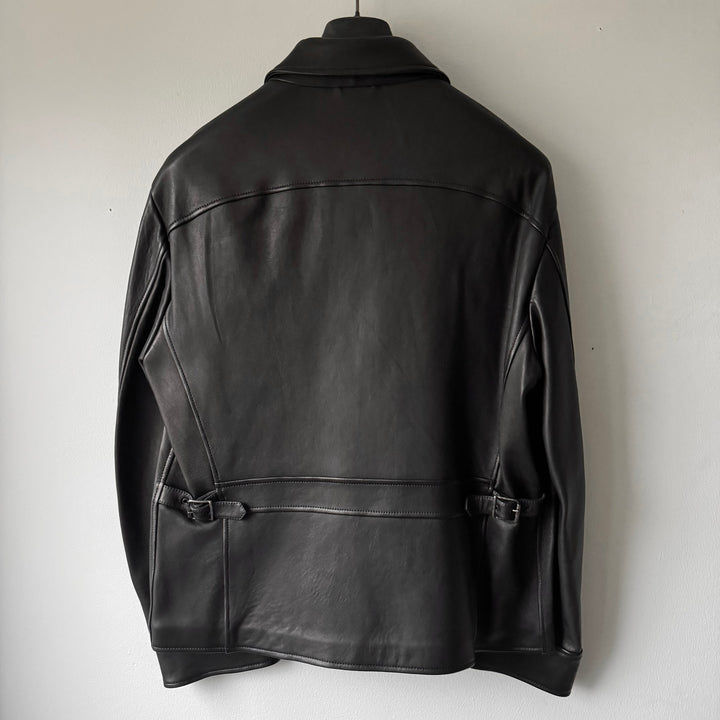 Ralph Lauren Purple Label Black Lamb Leather Field Jacket