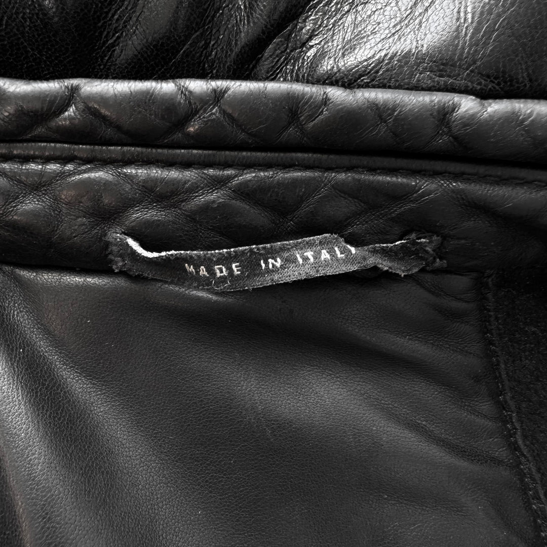 Gucci By Tom Ford FW2000 Black Spiral Lamb Leather Café Racer Jacket