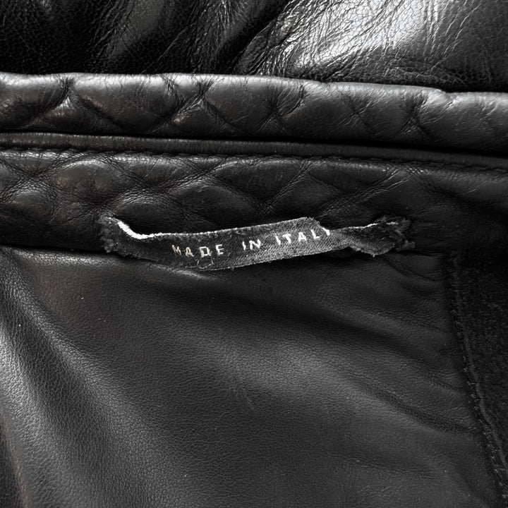 Gucci By Tom Ford FW2000 Black Spiral Lamb Leather Café Racer Jacket
