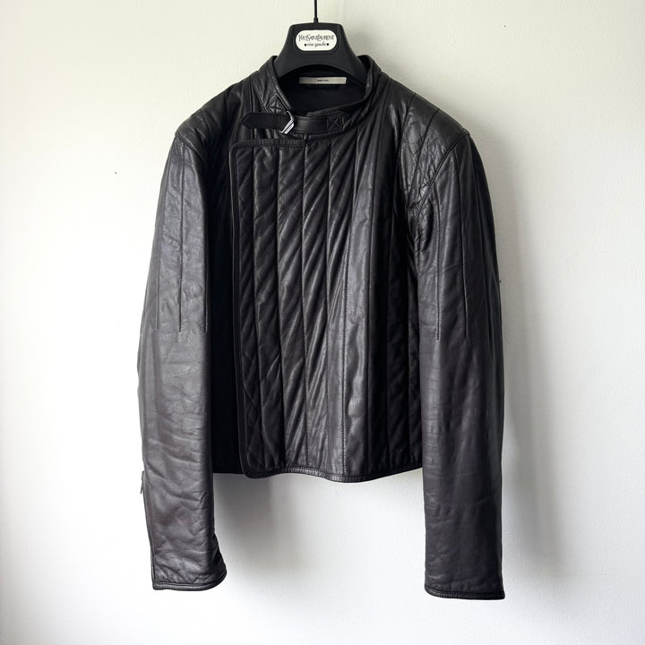Yves Saint Laurent Rive Gauche By Tom Ford FW2003 Brown Fencing Leather Jacket