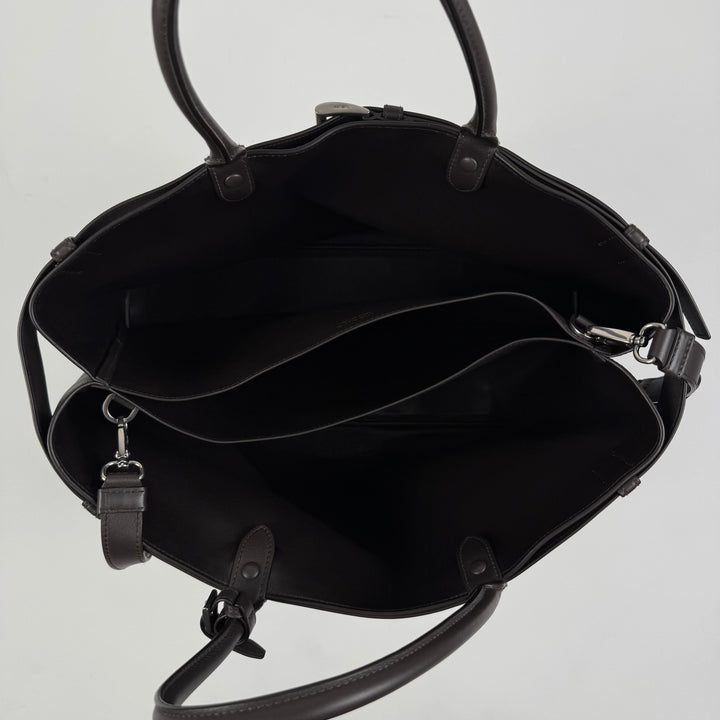 Prada FW2024 Dark Brown Nappa Calf Leather Buckle Belt Bag