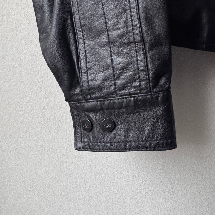 Gucci By Tom Ford SS1999 Navy Hybrid Cafe Racer Leather Jacket