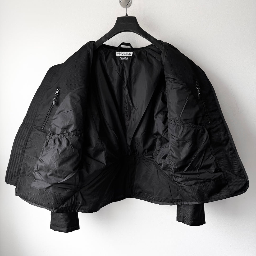 Issey Miyake AW2000 Black Ballistic Nylon X-Ray Cargo Bomber Jacket