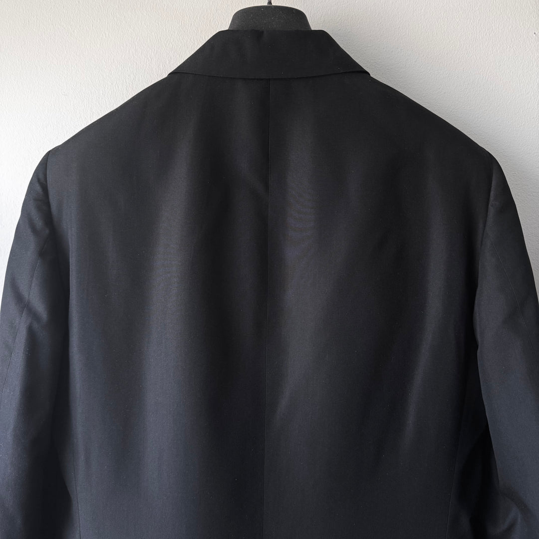 Helmut Lang 1990’s Black Silk Button-up Overcoat