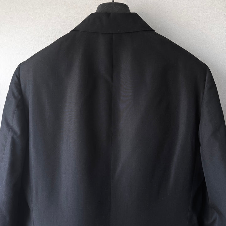 Helmut Lang 1990’s Black Silk Button-up Overcoat