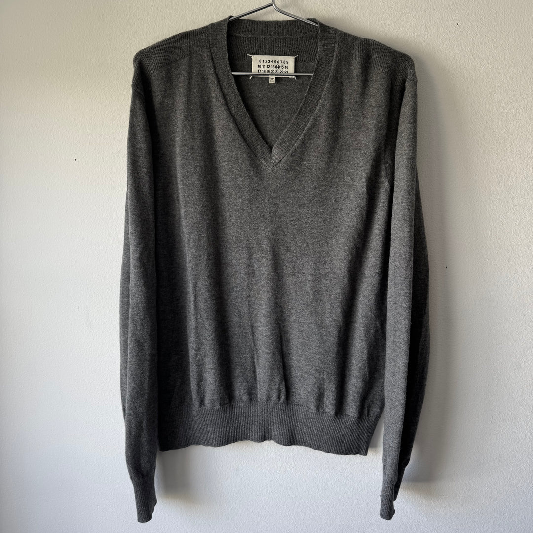 SS2017 Maison Margiela Gray Cashmere V-Neck Pullover Knit Sweater