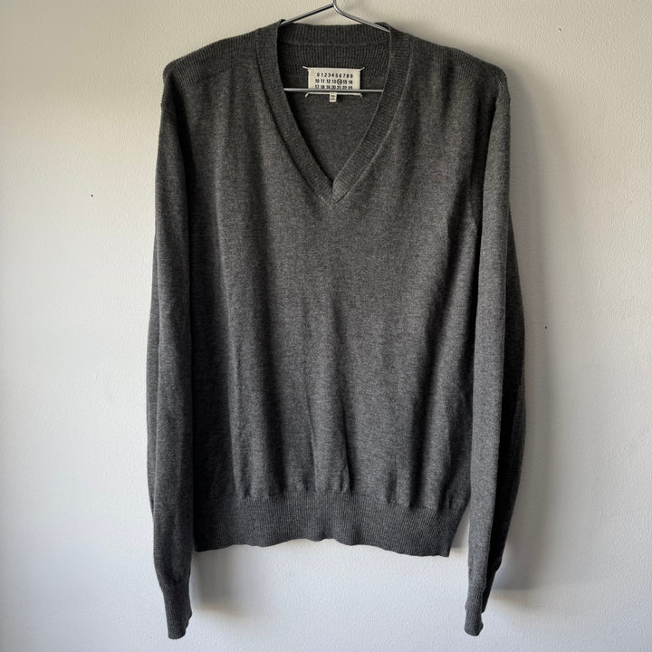 SS2017 Maison Margiela Gray Cashmere V-Neck Pullover Knit Sweater
