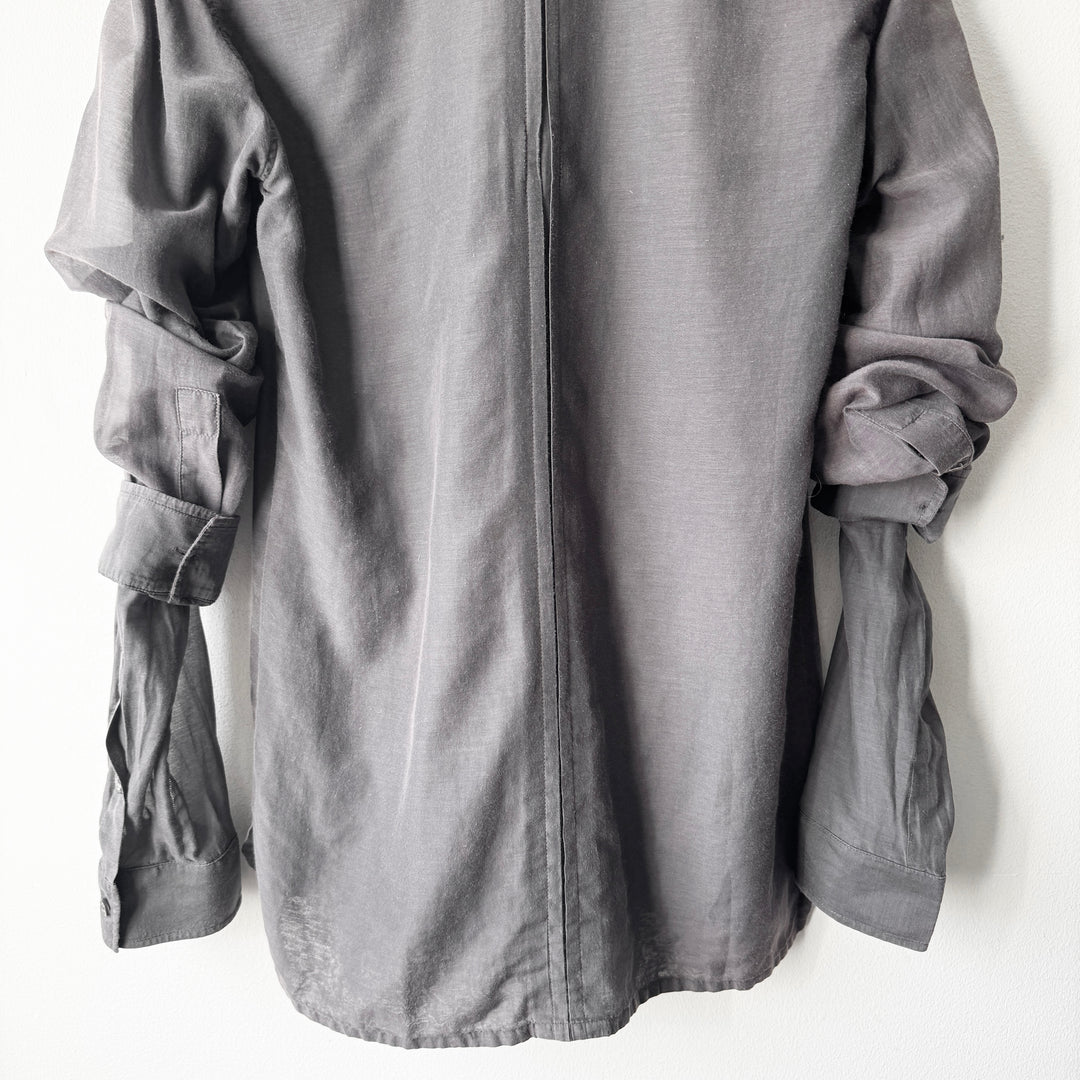 Kris Van Assche 2000s Gray Cotton Double Sleeve Button-Up Shirt