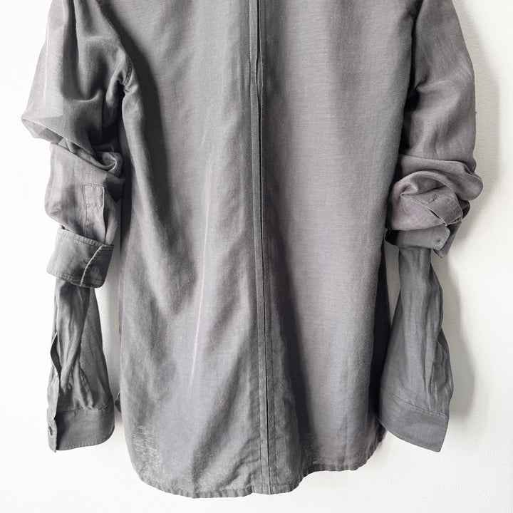 Kris Van Assche 2000s Gray Cotton Double Sleeve Button-Up Shirt