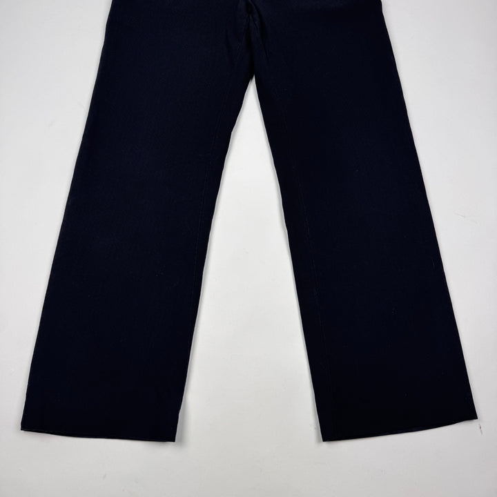 SS2004 Martin Margiela Navy Cotton Checkered Relaxed Straight Pants
