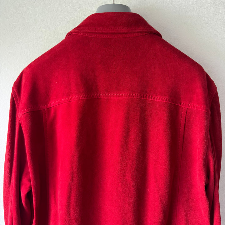 SS2008 Martin Margiela Red Multipocket Deer Suede Leather Overshirt Jacket