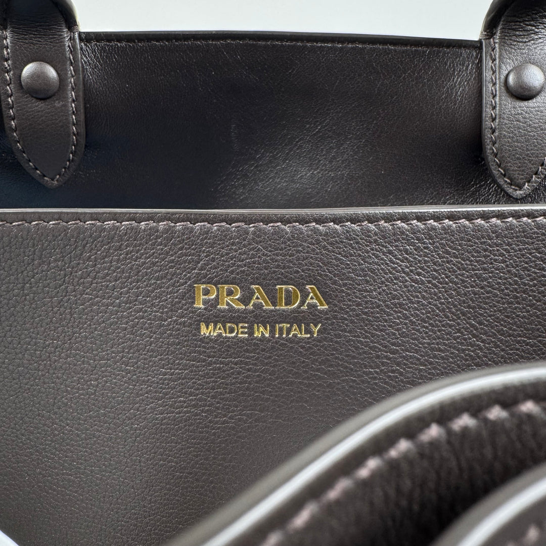 Prada FW2024 Dark Brown Nappa Calf Leather Buckle Belt Bag