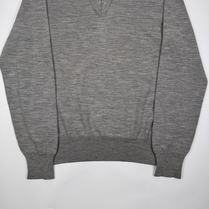 AW2006 Martin Margiela Light Gray Wool V-Neck Knit Pullover