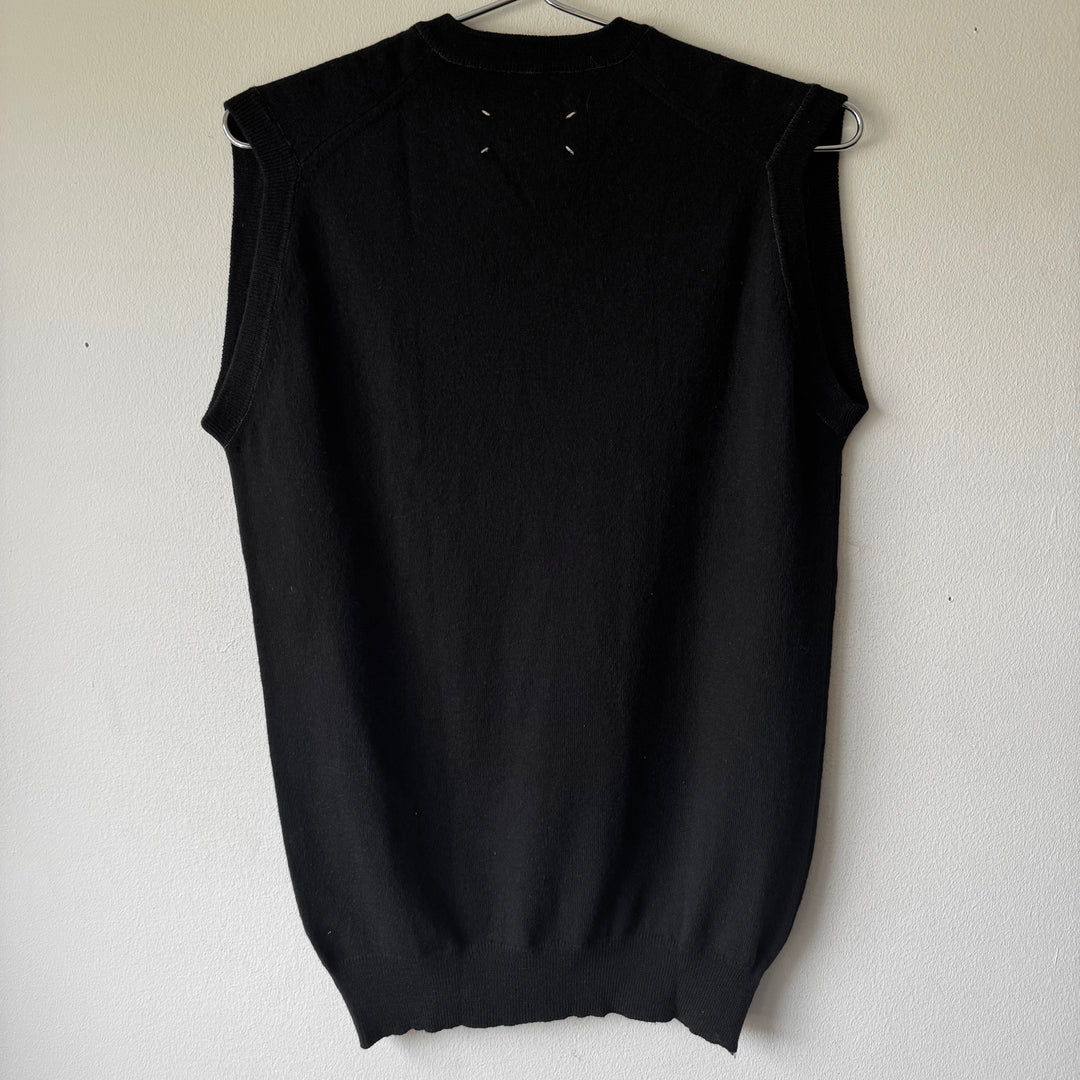 SS2001 Martin Margiela Black Wool/Cotton Knitted Vest