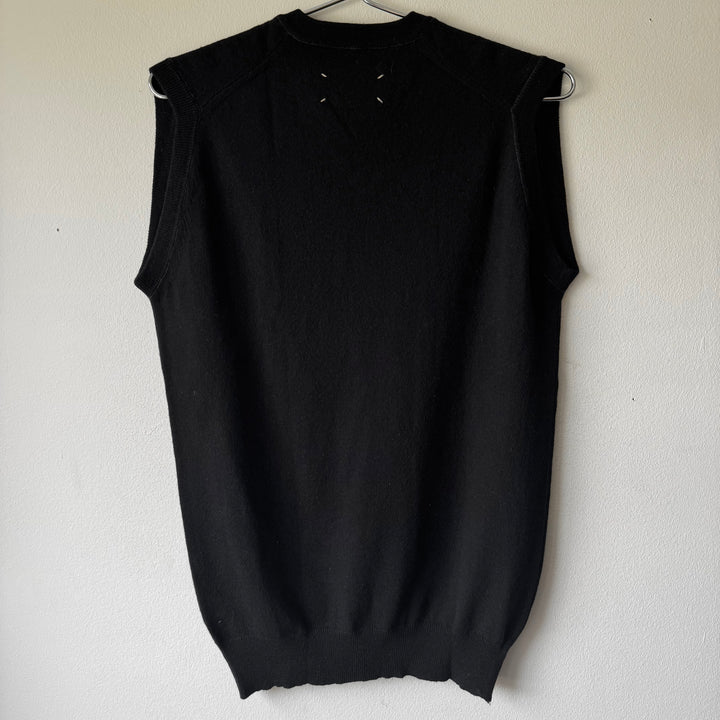 SS2001 Martin Margiela Black Wool/Cotton Knitted Vest