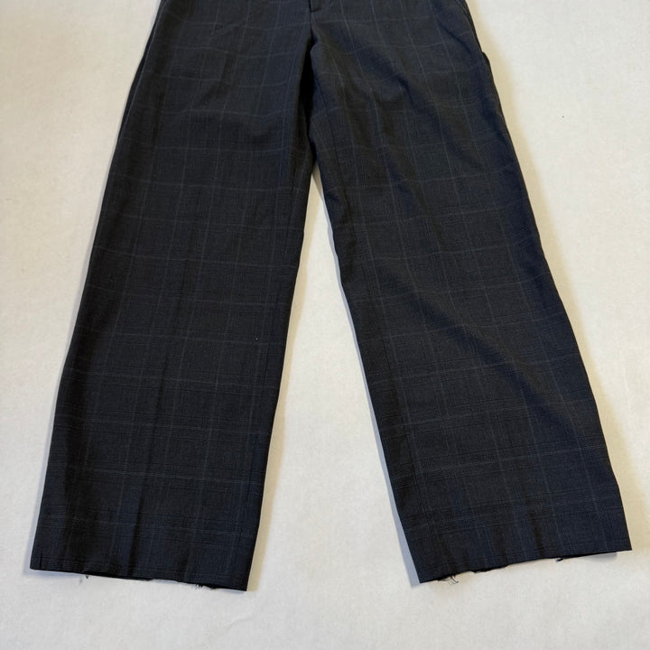 Miu Miu 2022 Checkered Prince Of Wales Pleated Fine Wool Pants