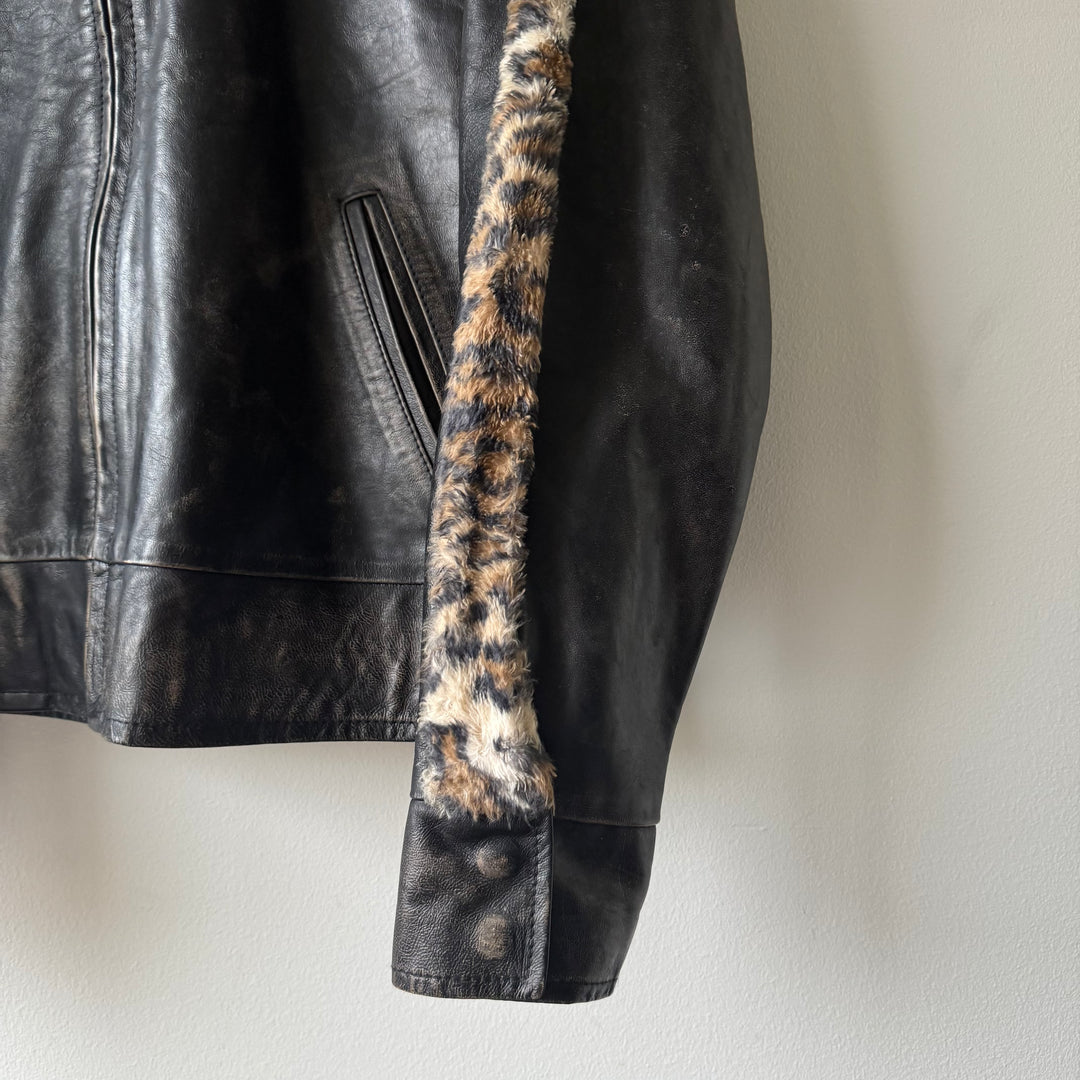AW2006 Martin Margiela Leopard Café Racer Leather Jacket