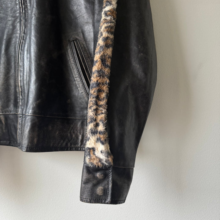 AW2006 Martin Margiela Leopard Café Racer Leather Jacket