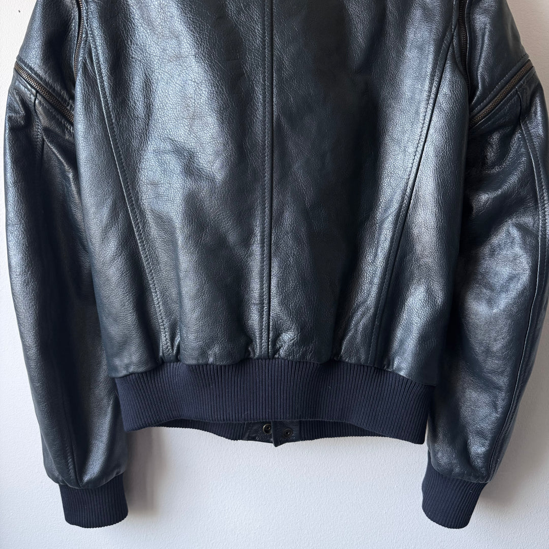 SS2007 Martin Margiela Petrol Multi-Zip Detachable Bomber Leather Jacket