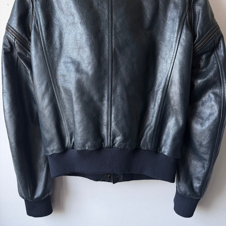 SS2007 Martin Margiela Petrol Multi-Zip Detachable Bomber Leather Jacket