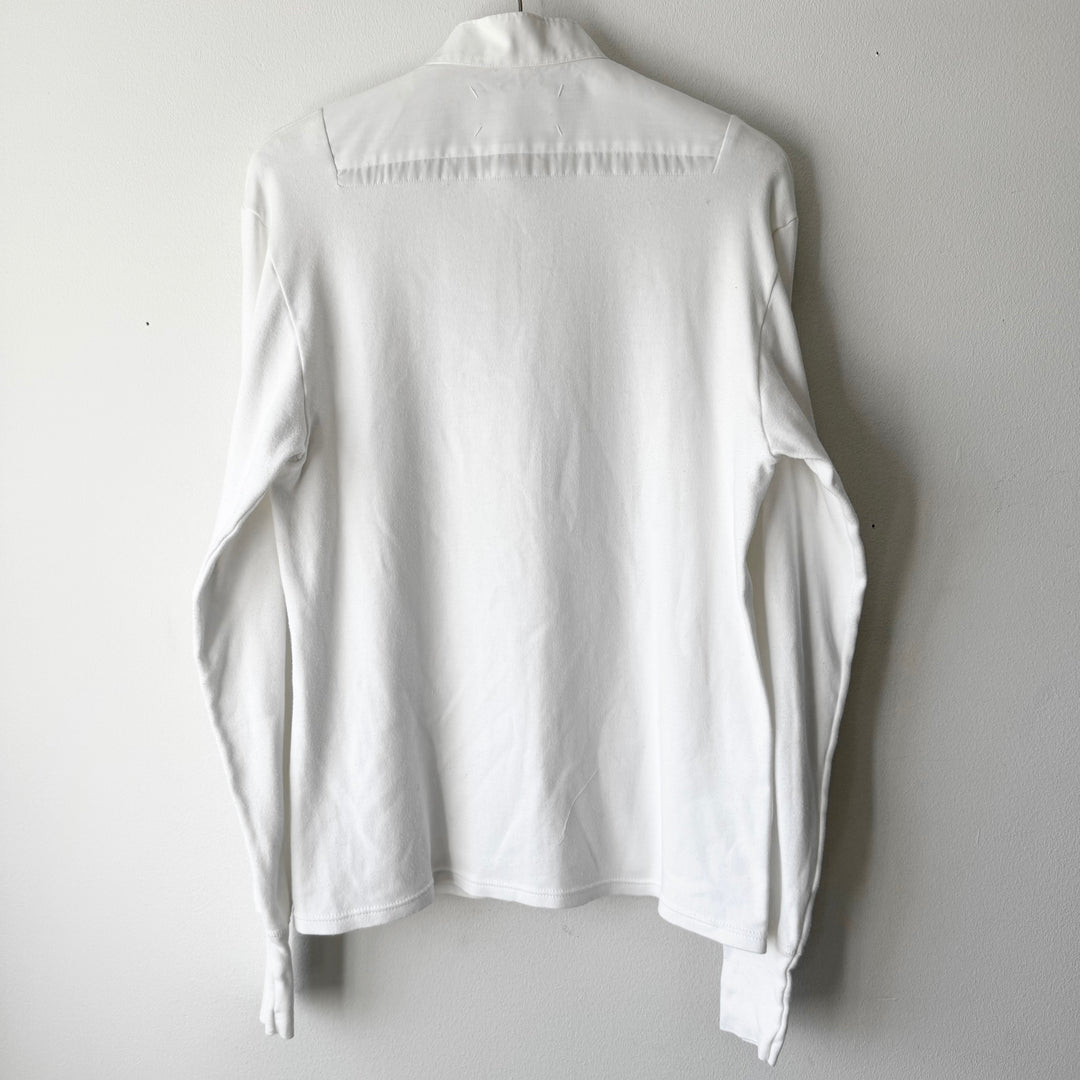 SS2003 Martin Margiela Artisanal White Hybrid Tuxedo Shirt Inlayed Longsleeve