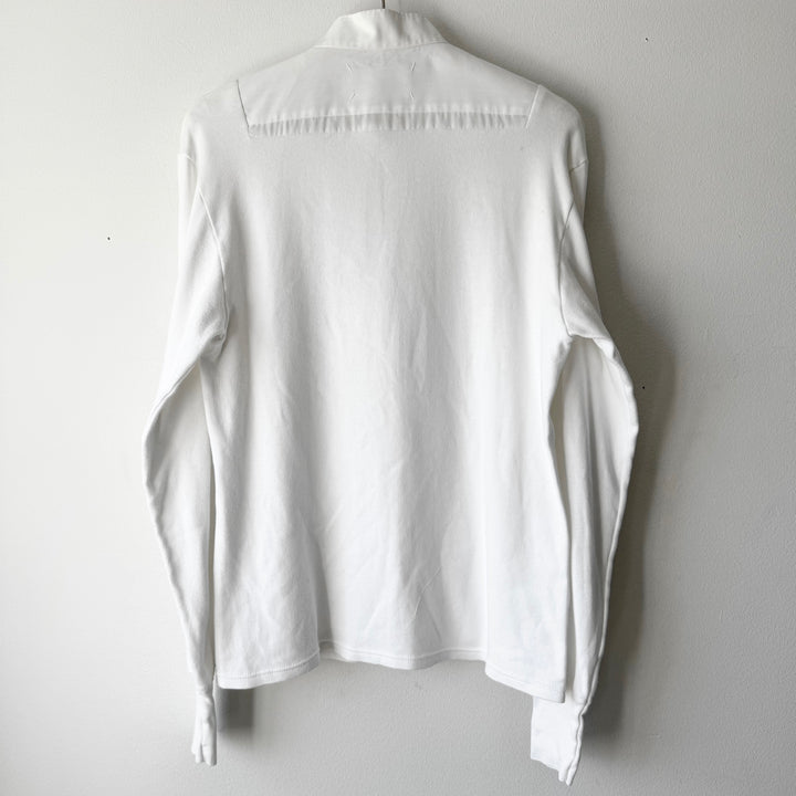SS2003 Martin Margiela Artisanal White Hybrid Tuxedo Shirt Inlayed Longsleeve
