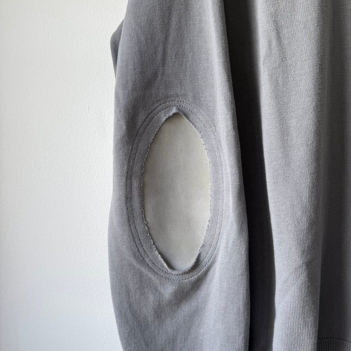 SS2018 Maison Margiela Gray Cotton Pullover Elbow Patch Knit Sweater