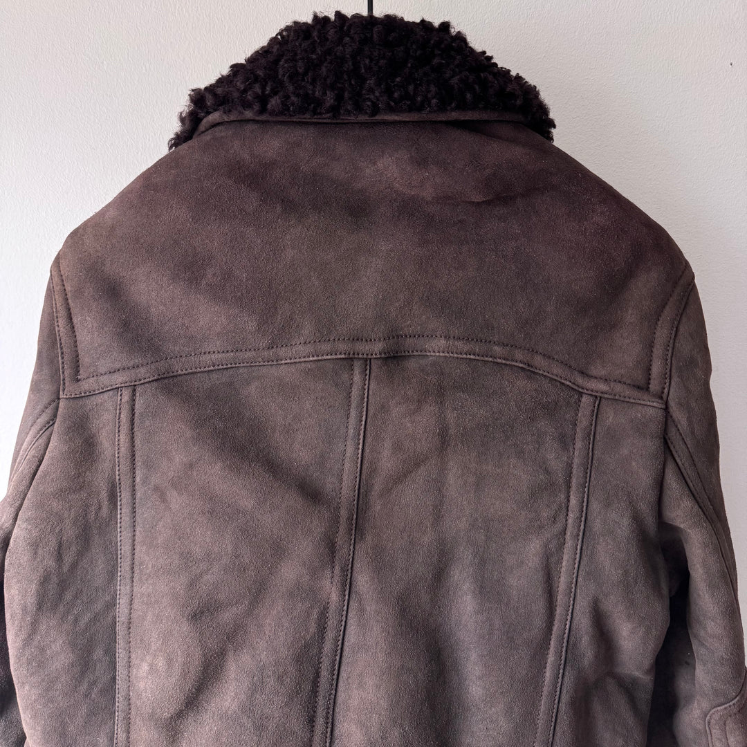 Gucci FW2011 Brown Suede Leather Shearling Bomber Jacket