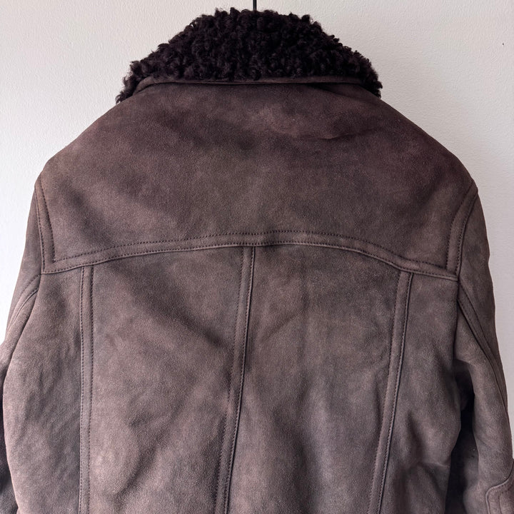 Gucci FW2011 Brown Suede Leather Shearling Bomber Jacket