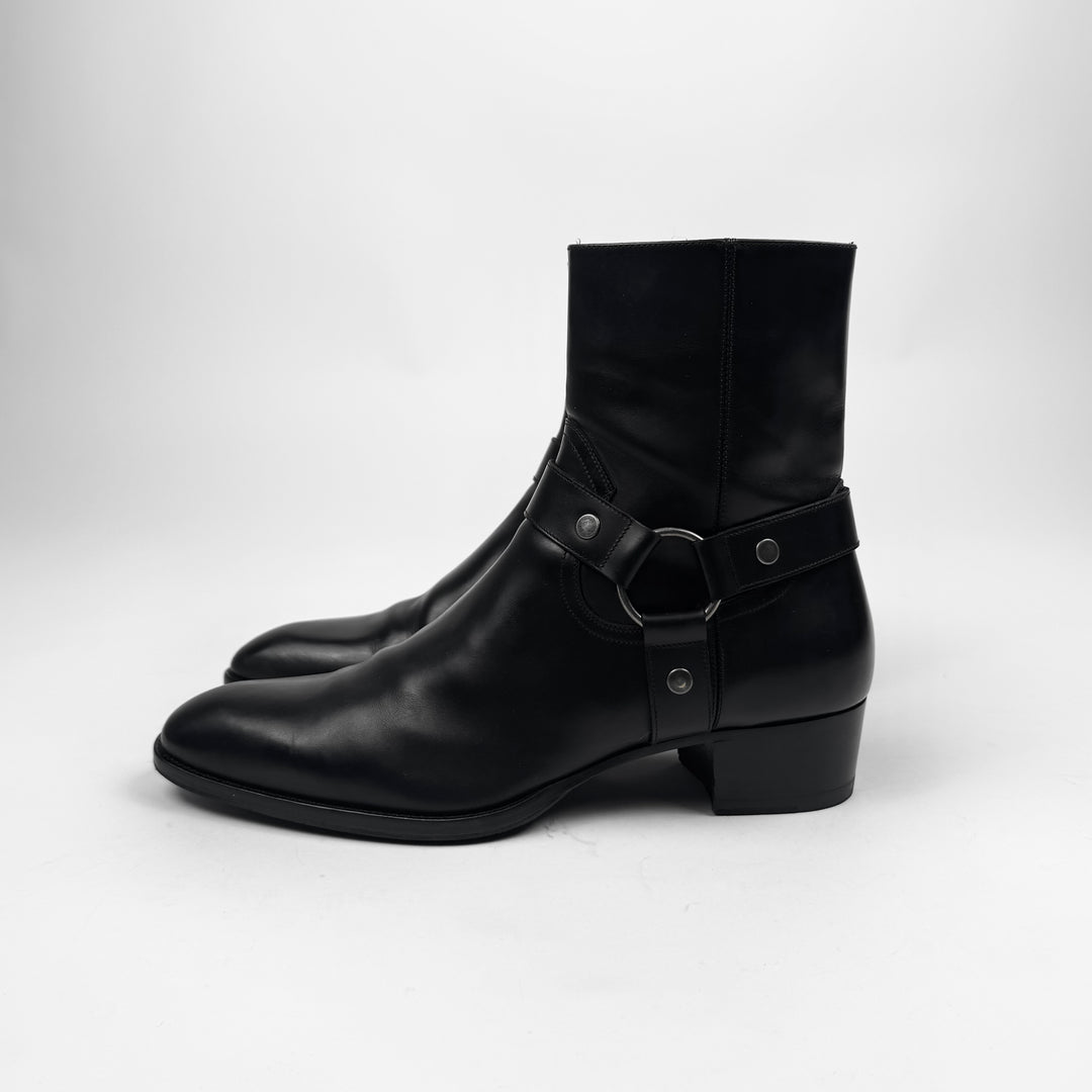 Saint Laurent By Hedi Slimane FW2015 Black Harness Wyatt Boots