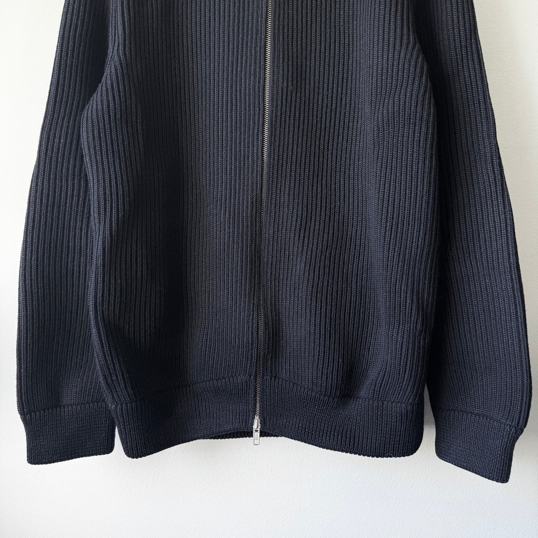 AW2011 Maison Martin Margiela Navy Wool Zip-Up Drivers/Truckers Knit