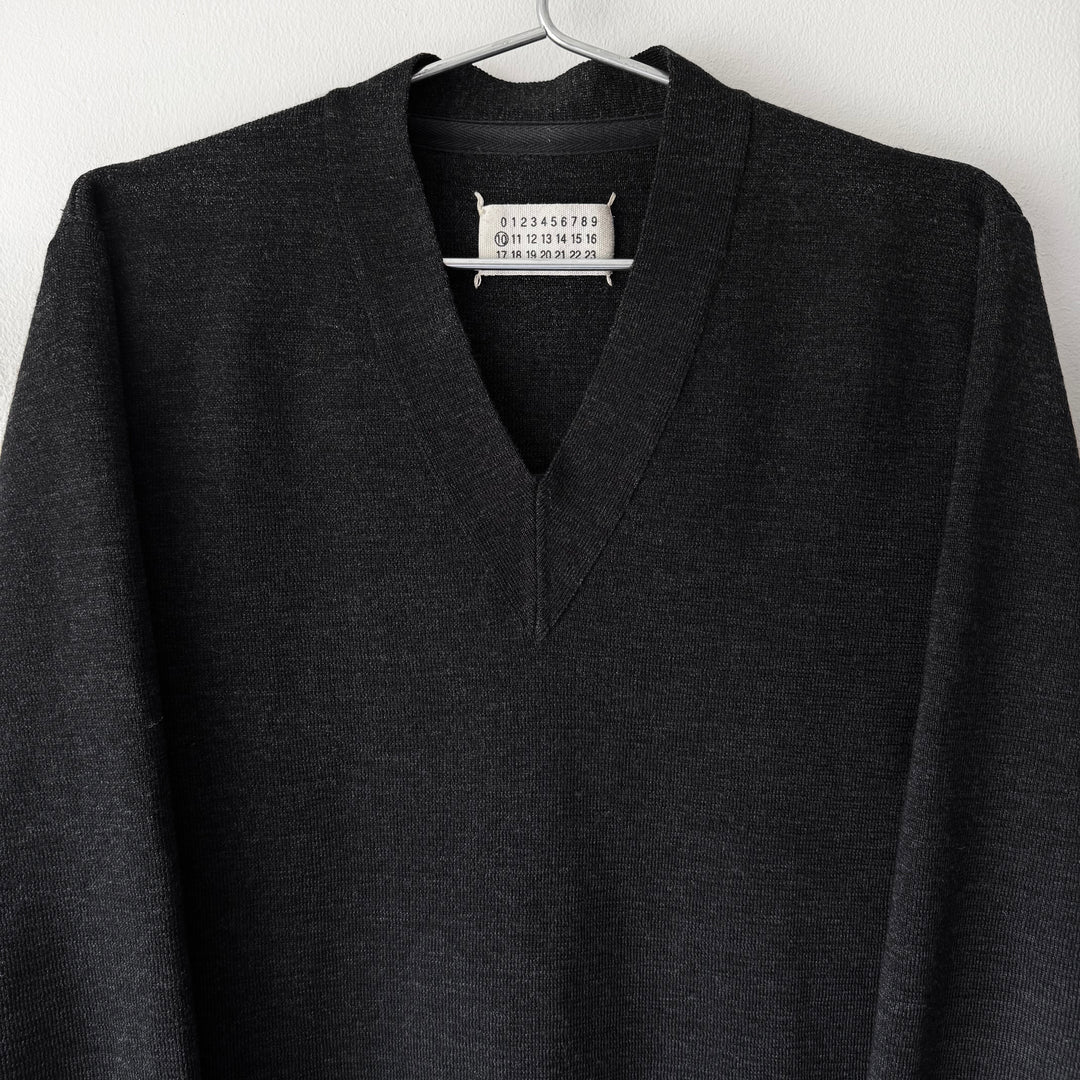AW1999 Martin Margiela Dark Gray Virgin Wool V-Neck Knit