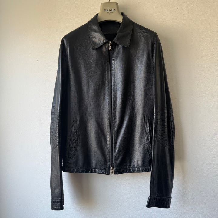Prada SS2000 Cropped Nappa Leather Blouson Jacket