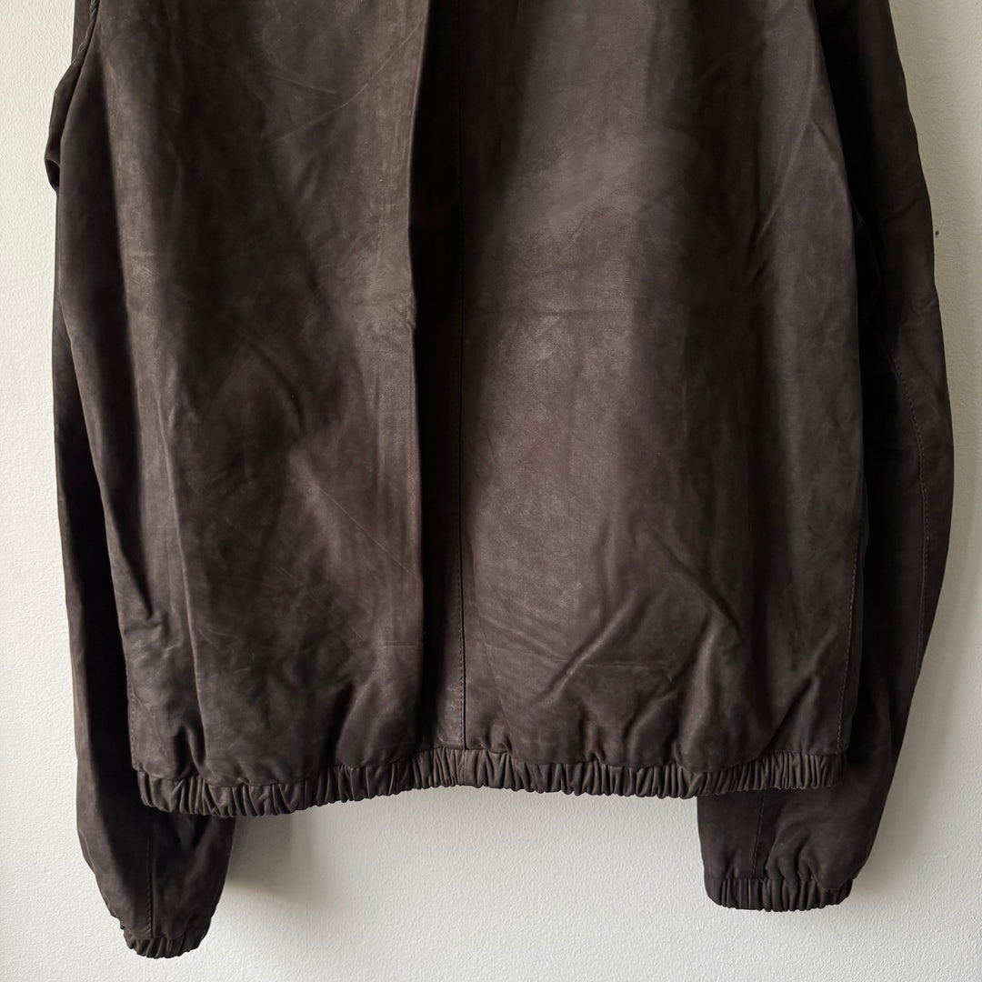 Prada SS2007 Brown Nubuck Leather Bomber Jacket