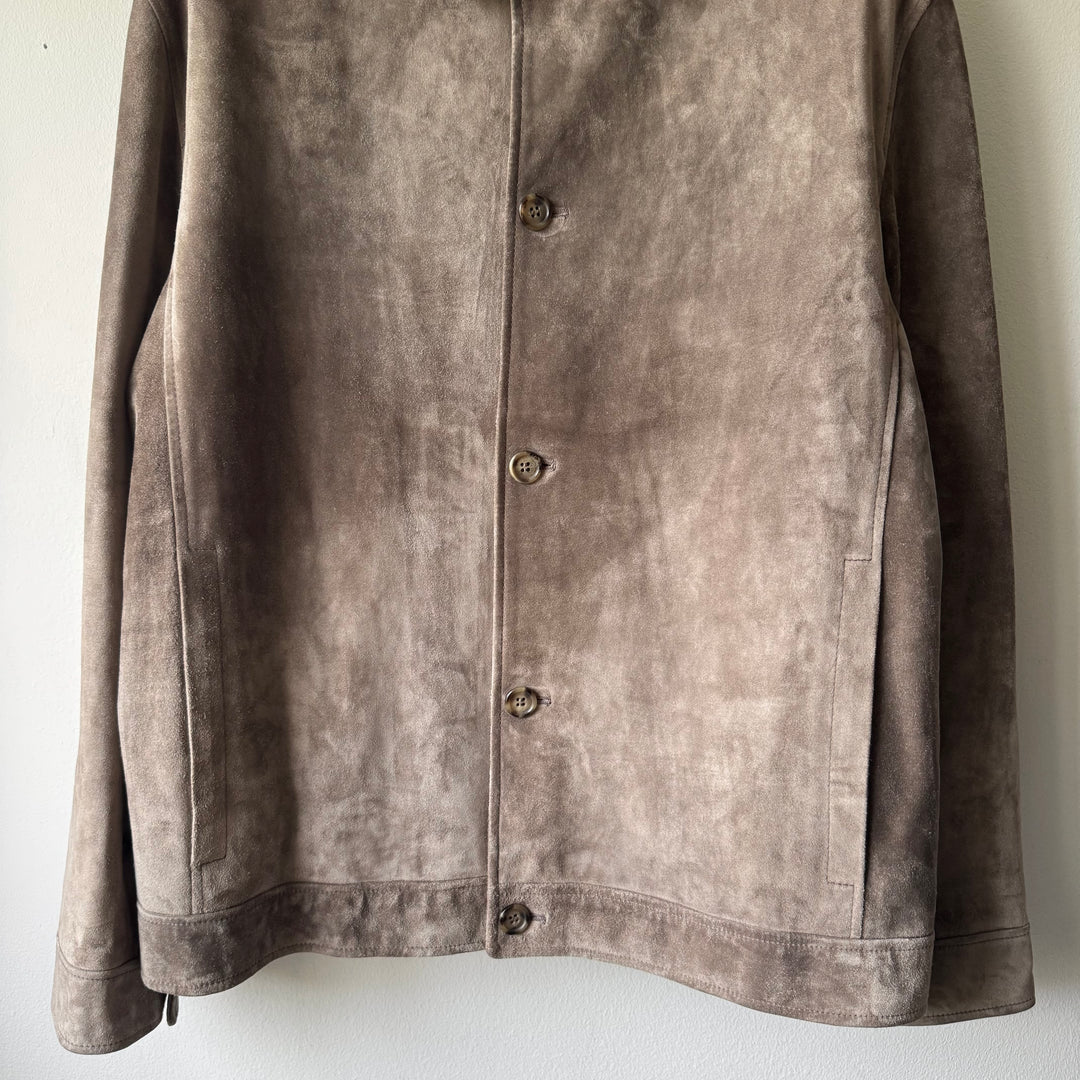 Prada FW1999 Brown Suede/Nubuck Leather Boxy Blouson Jacket