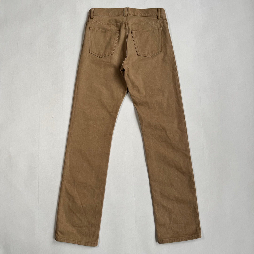 Helmut Lang 2000 Caramel Brown Classic Cut Raw Denim