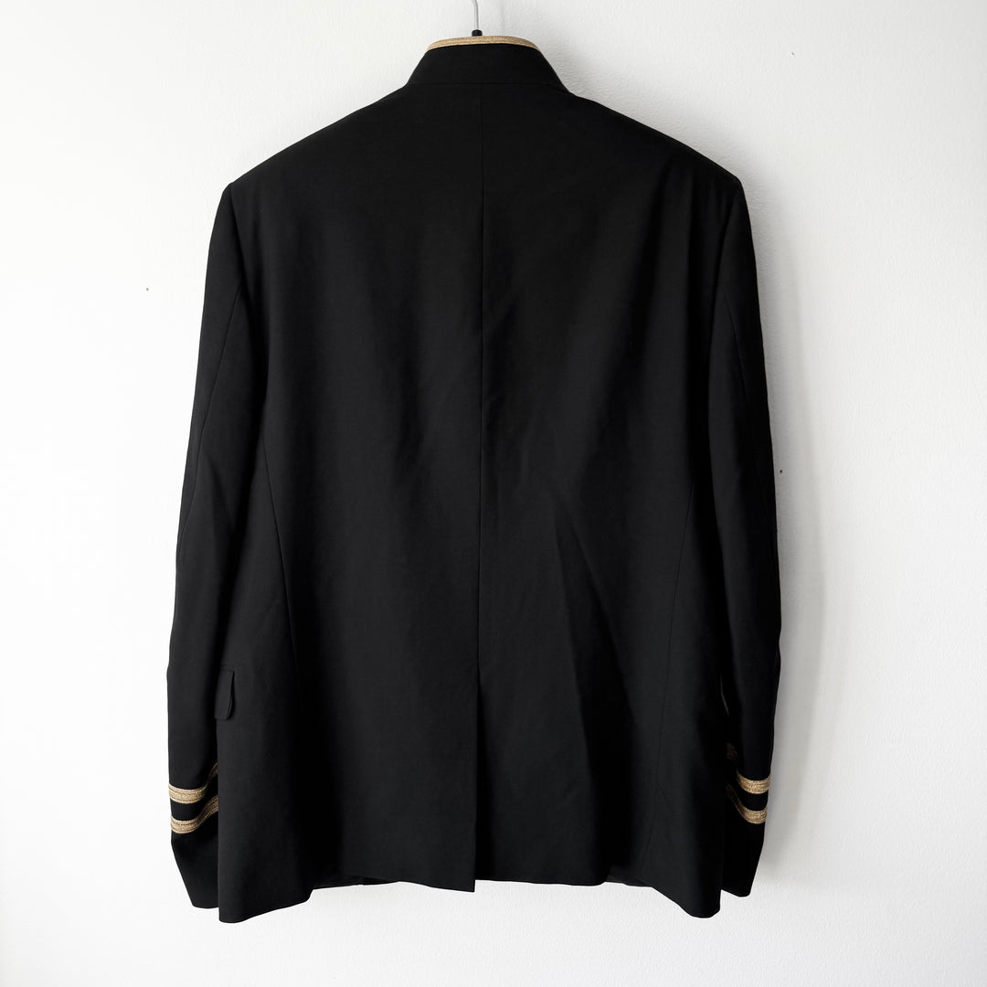Saint Laurent SS2015 Psych Rock Black Wool Naval Officer Jacket