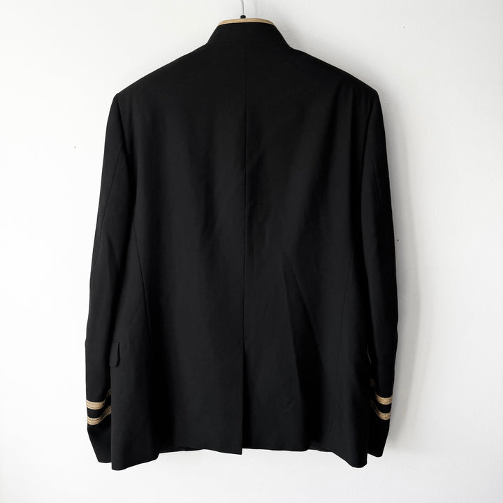 Saint Laurent SS2015 Psych Rock Black Wool Naval Officer Jacket