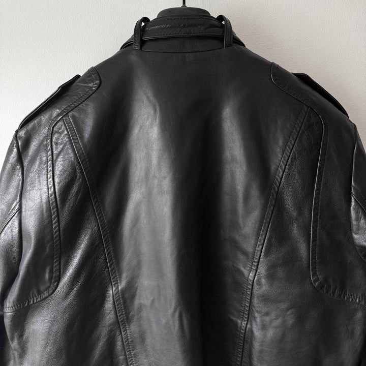 Veronique Branquinho FW2005 Black Moto Style Leather Bomber Jacket