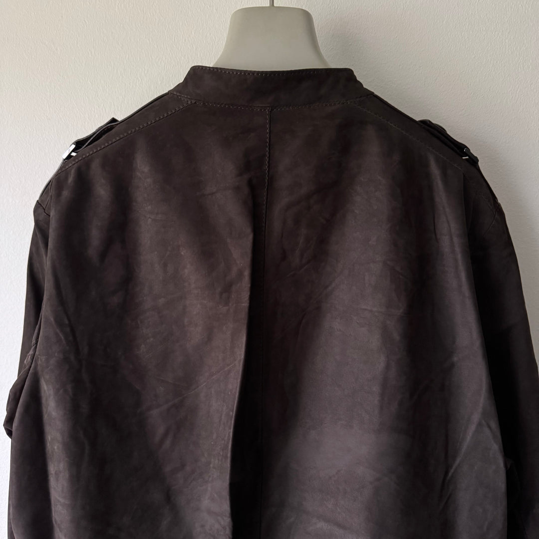 Prada SS2007 Brown Nubuck Leather Bomber Jacket