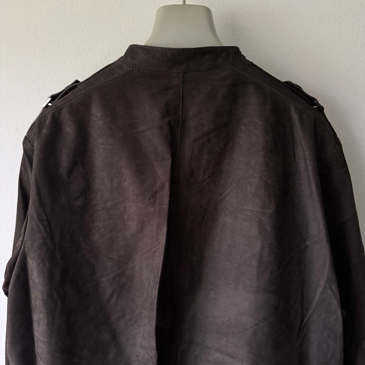 Prada SS2007 Brown Nubuck Leather Bomber Jacket