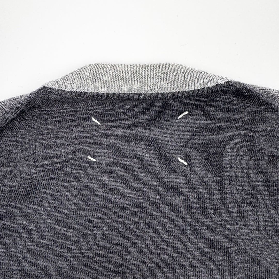 AW2008 Martin Margiela Gray Contrast Wool Knit Pullover Sweater