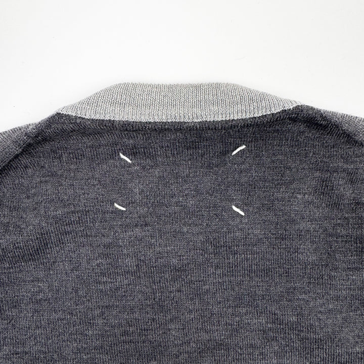 AW2008 Martin Margiela Gray Contrast Wool Knit Pullover Sweater