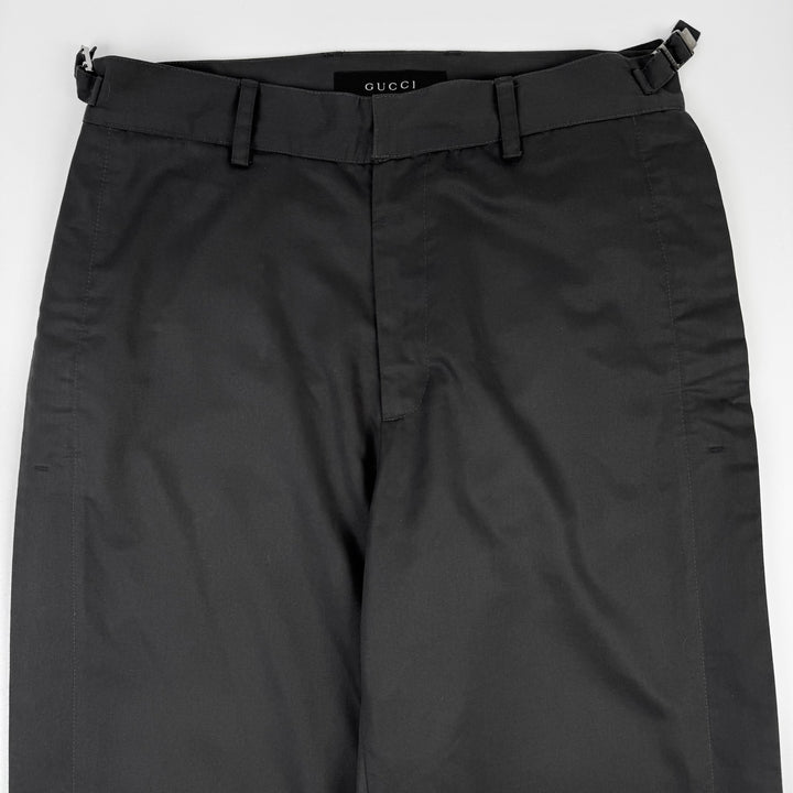 Gucci By Tom Ford SS1998 Dark Gray Cotton Side Zip Oversized Pants