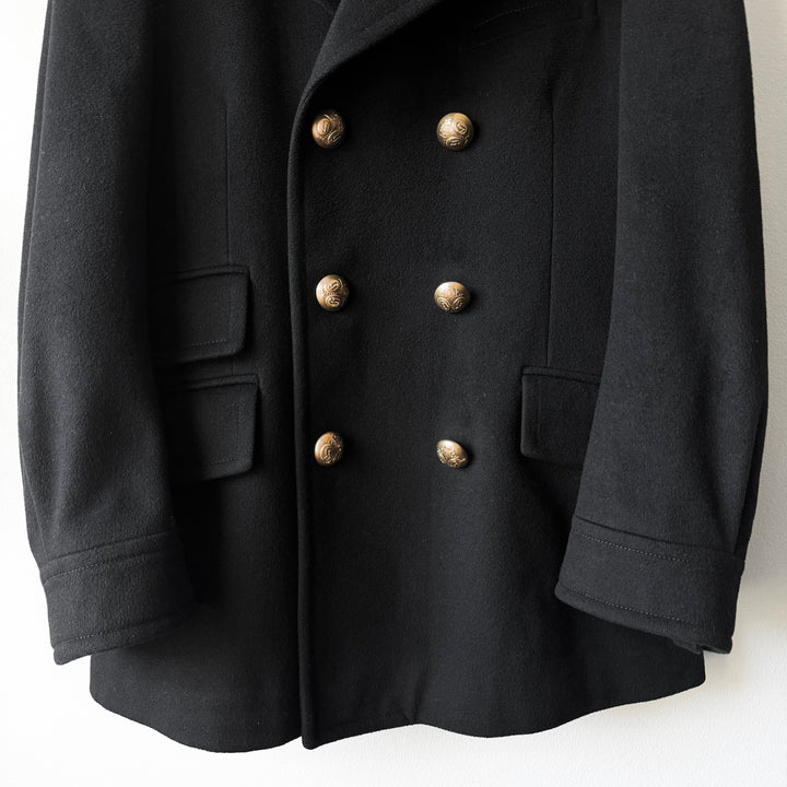 Gucci By Tom Ford FW2003 Black Double Breasted Gold Button Wool Peacoat