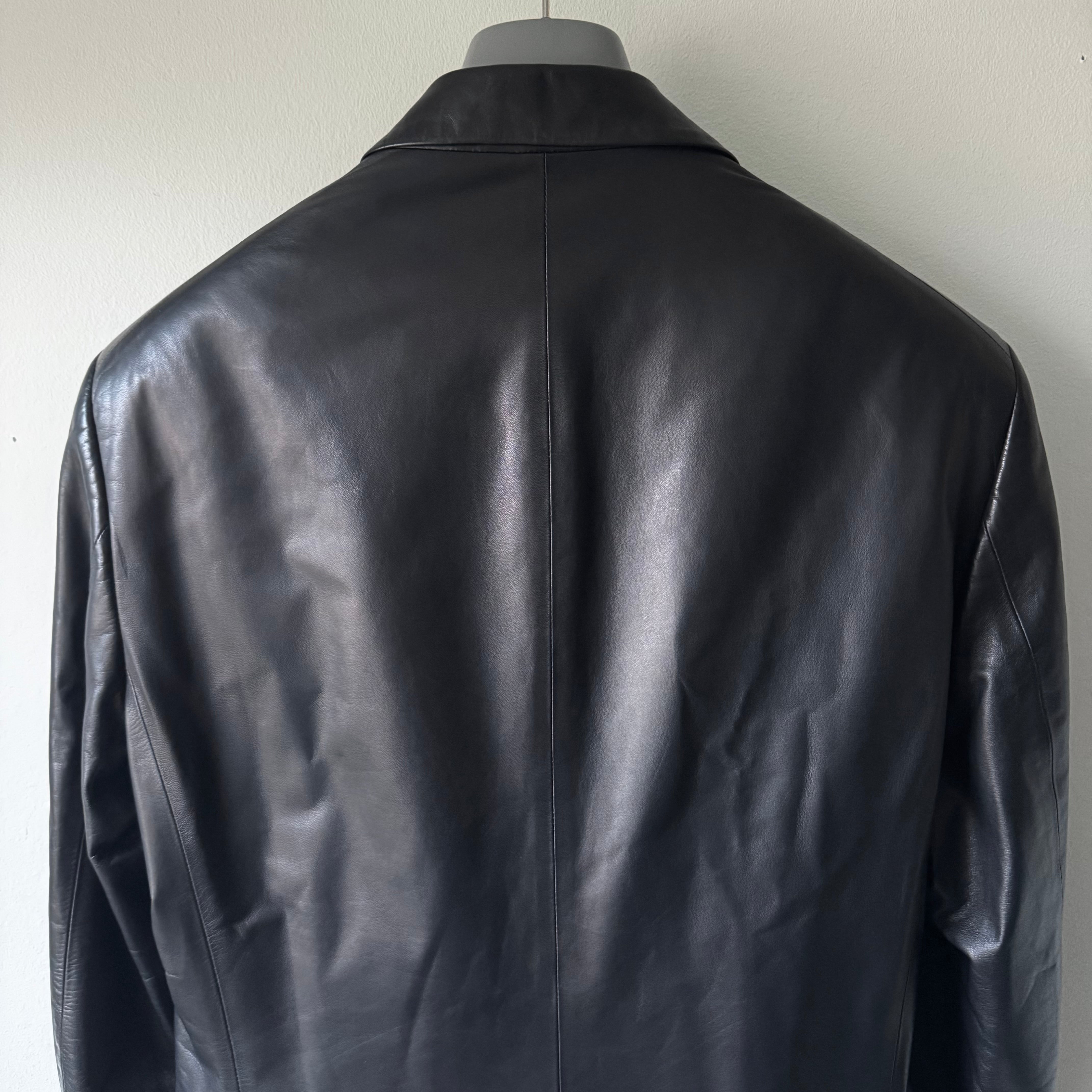 Jil Sander By Raf Simons 2000's Dark Navy Nappa Lamb Leather