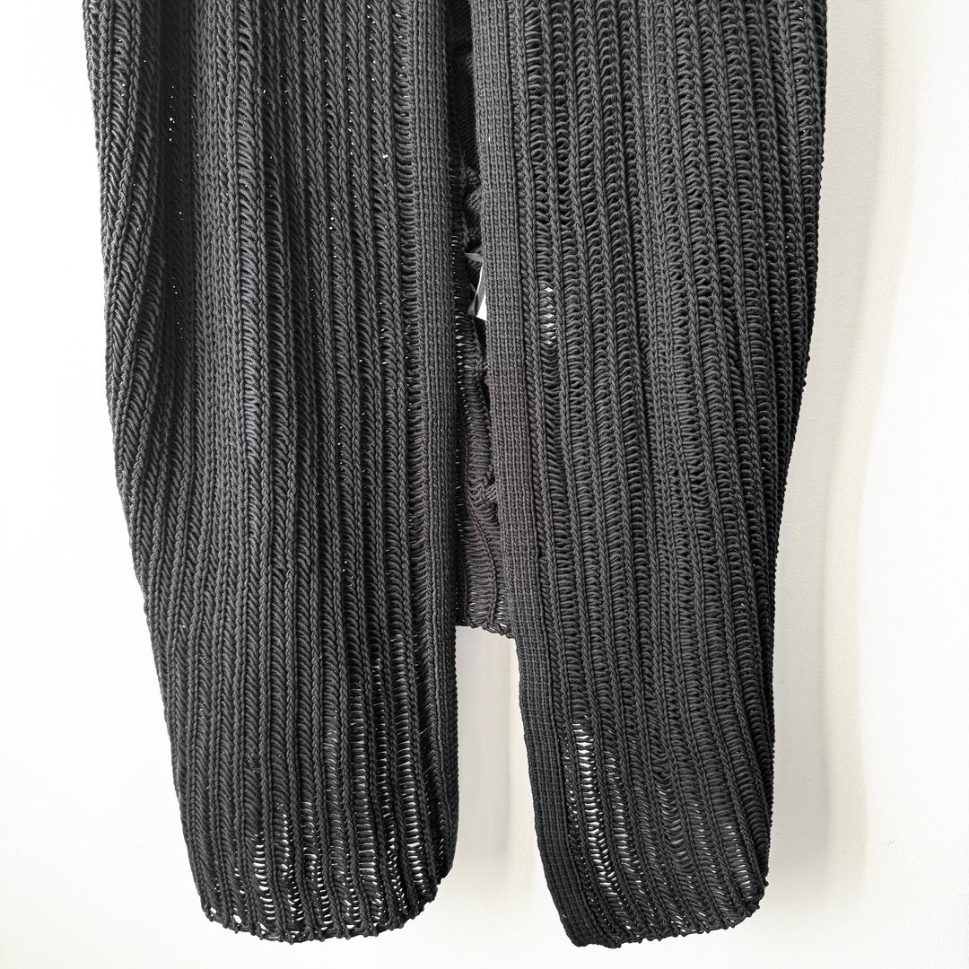 Rick Owens SS2016 Black Cotton Knitted Hooded Vest/Tank-Top