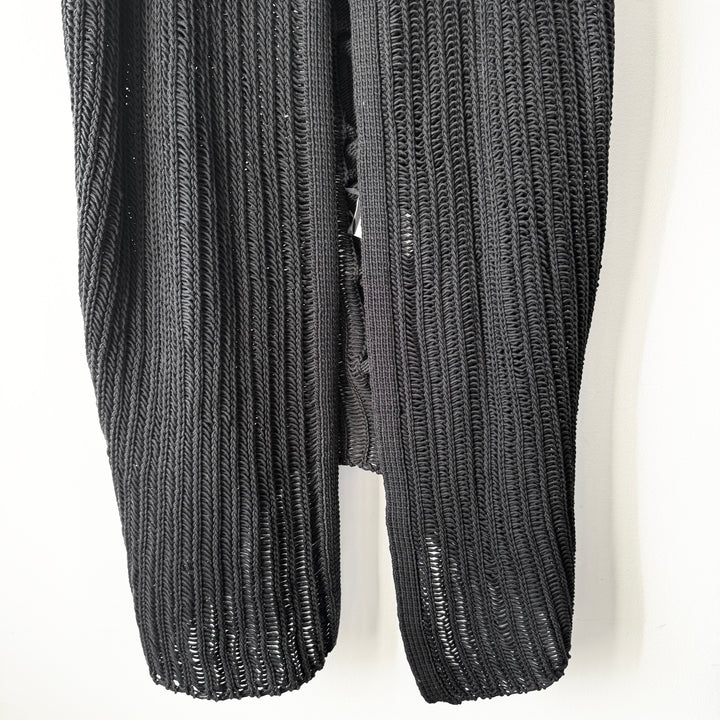 Rick Owens SS2016 Black Cotton Knitted Hooded Vest/Tank-Top