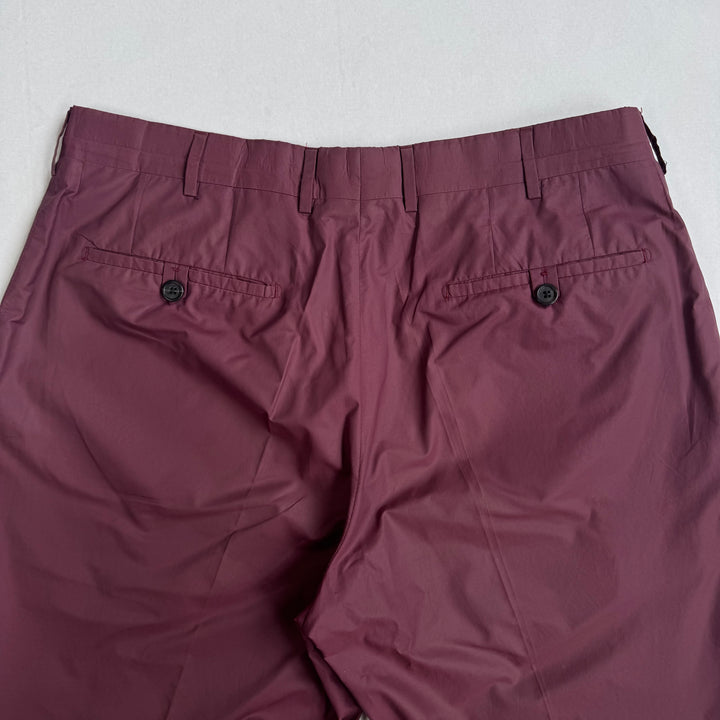 Prada SS1998 Red Wide Leg Pleated Pants
