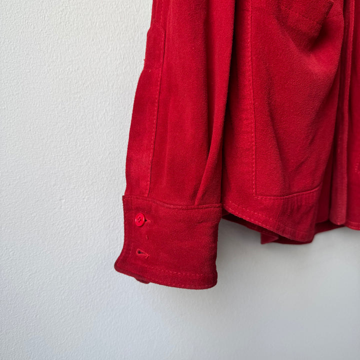 SS2008 Martin Margiela Red Multipocket Deer Suede Leather Overshirt Jacket